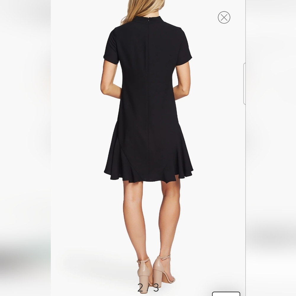 CeCe Black Mini Dress with Bow Detail - Picture 2 of 13